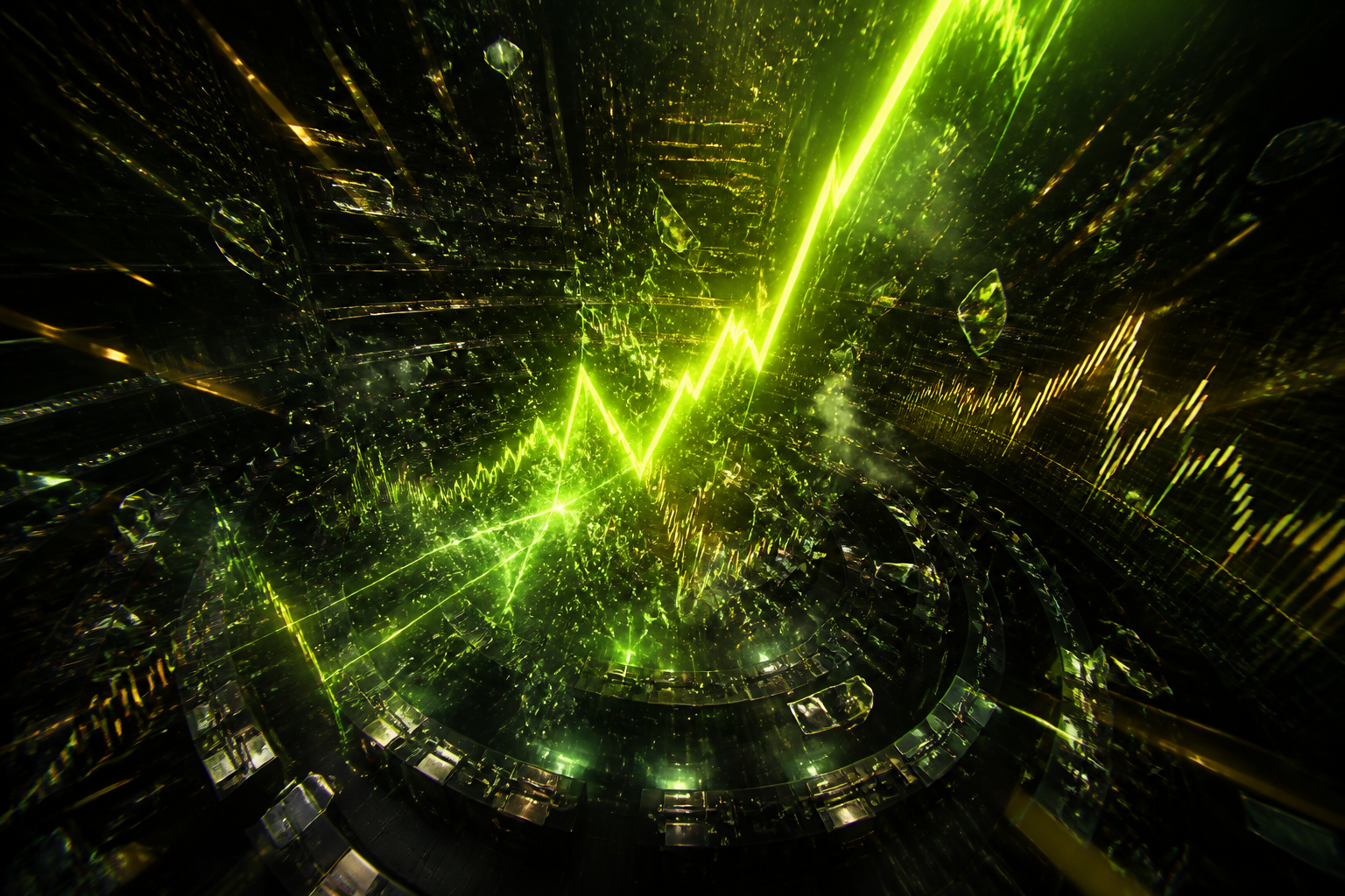 Lime lightning bolt representing fast on-chain execution